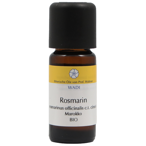 Ätherisches Rosmarinöl in dunkler Glasflasche