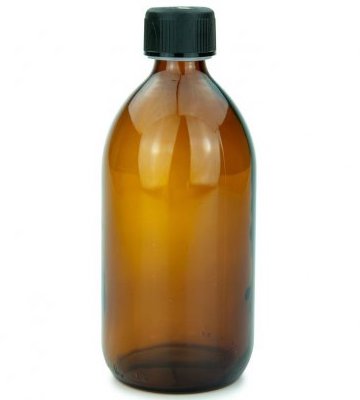 Leere Braunglasflasche mit Schraubverschluss für kolloidales Silber